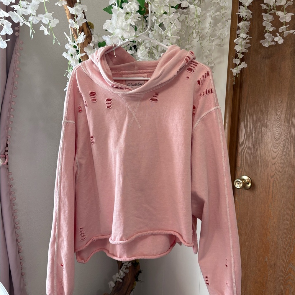 Lily & Lottie  Distressed Pink Sweatshirt Hoodie 💗